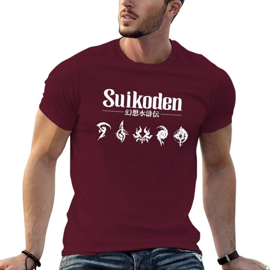 Suikoden mit Runen T-Shirt Kurzarm-T-Shirt schnelltrocknendes T-Shirt Ästhetische Kleidung T-Shirts Männer
