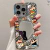 Crayon Shin-chan Mirror Phone Case for iPhone 11 12 13 14 15 16 17 Pro Max PLUS Nohara Shinnosuke Put On Makeup Shinchan Cover