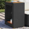 VidaXL Garden Side Table Wood Top, Coffee Table, Outdoor Patio Backyard Terrace Furniture, Black Resin 366303
