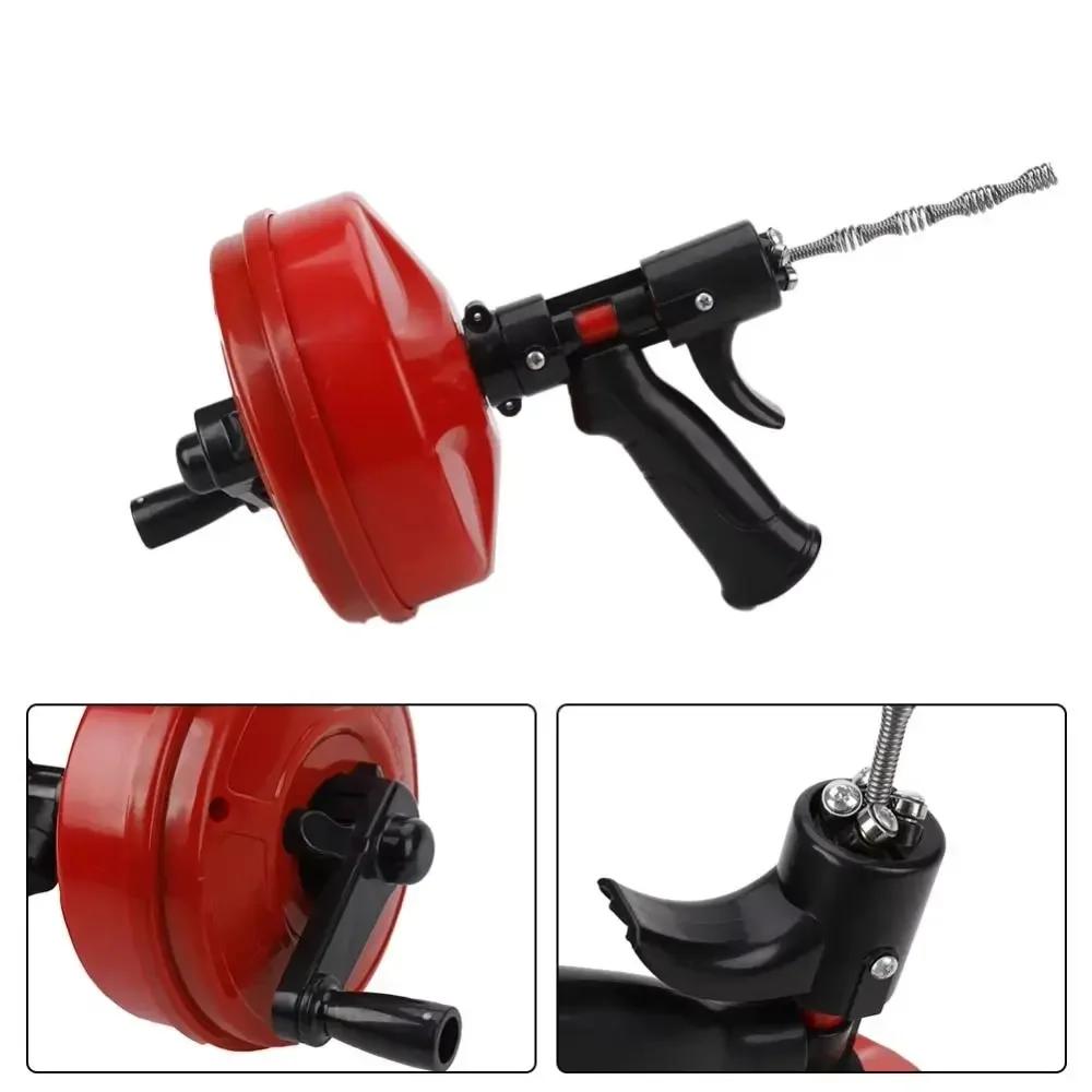 Professional Drain Snake Auger Flexible Plumbing 5-10m Length Drain Clog Remover Quickly Manual/Electric Pipe Dredging Machine