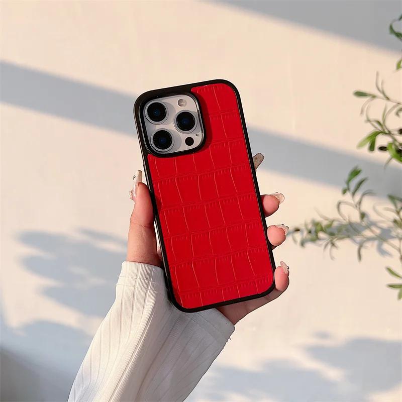 

Crocodile Leather Phone Case For Samsung Galaxy S25 Edge S24 S23 S22 S21 S20 FE Plus Note 20 Ultra Hard PC Back Cover For Samsung S21 Plus