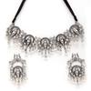 Shining Diva Fashion Latest Stylish Traditional Oxidised Silver Necklace Jewellery Set for Women