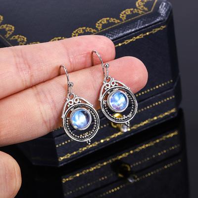 Retro Mumbai Moon Moon Stone Earrings