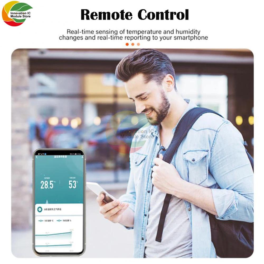 Tuya Smart WiFi/Zigbee Temperature and Humidity Sensor Remote Linked Indoor Hygrometer with Alexa Google Home Support