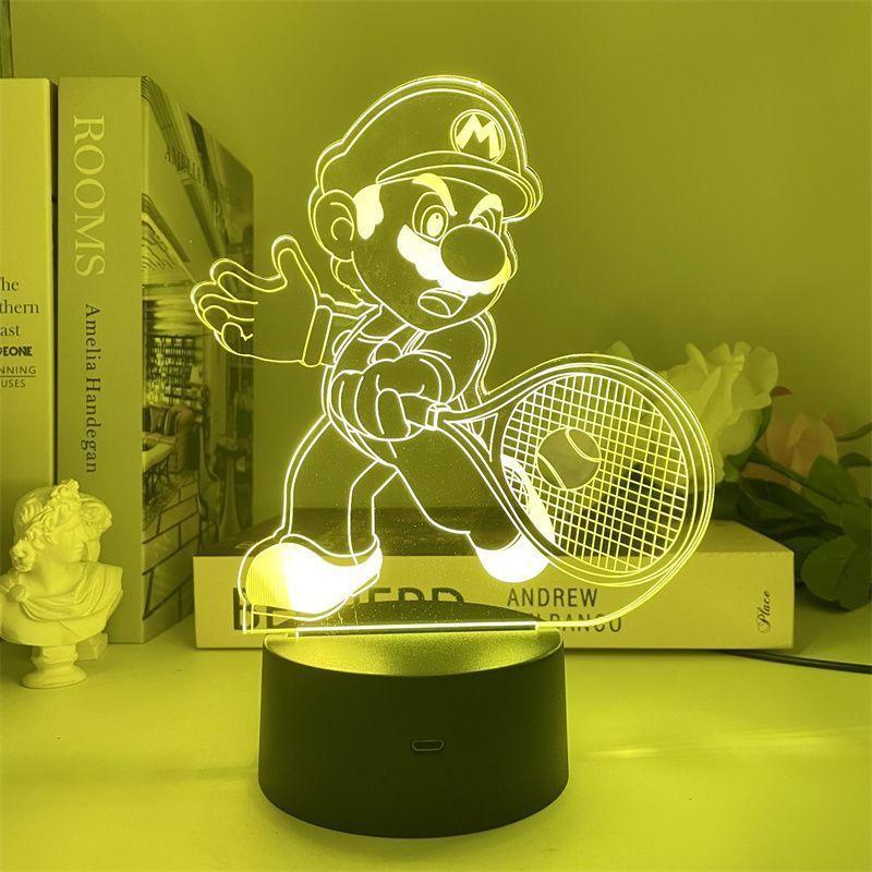 Super Mario Usb Night Light With Color Changing Led For Gaming Room Decor