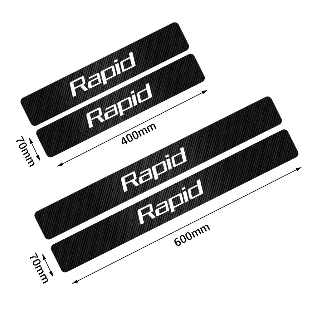 AEA1 4Pcs Car Door Sills Stickers Auto Door Threshold Guard Accessories For Skoda Octavia Kamiq Kodiaq Superb Rapid Karoq Yeti Fabia
