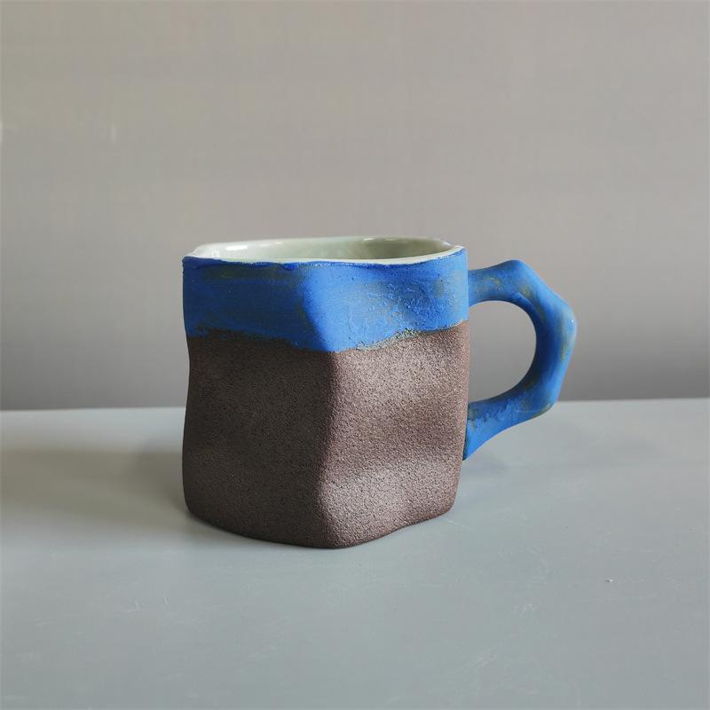 Retro Style Niche High-Value Ceramic Cup Cup Japanese Irregular Coffee Cup Coarse Pottery Water Cup