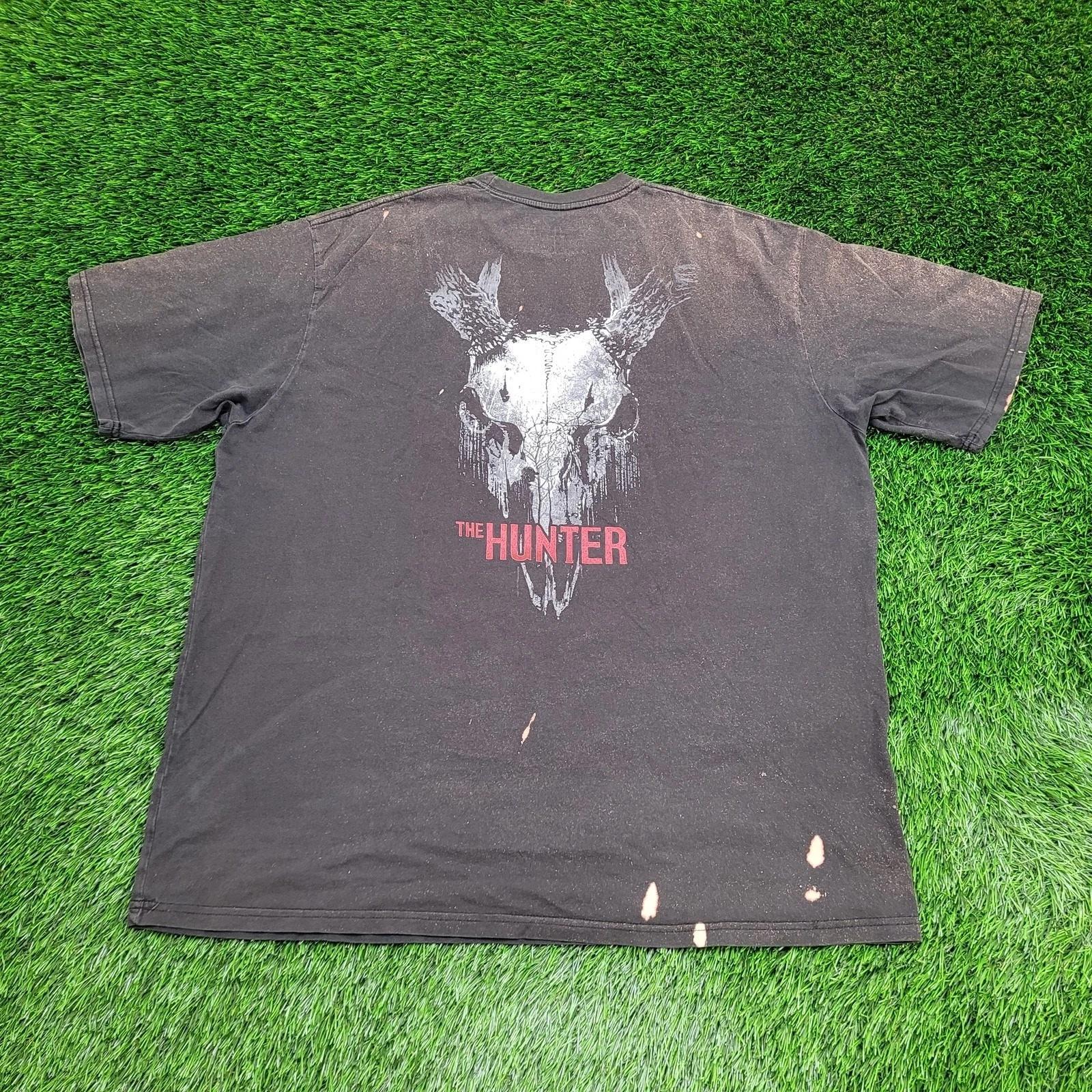 Bass-Pro Skull Shirt 2XL 25x29 Faded Bleached Black S