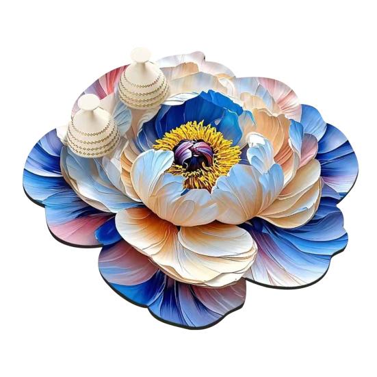 Yousheng 3D Dish Drying Mat Absorbent Kitchen Drying Mat Floral Reusable Washable Dish Drying Pad Non-slip Dish Rack Mats for Kitchen Counter