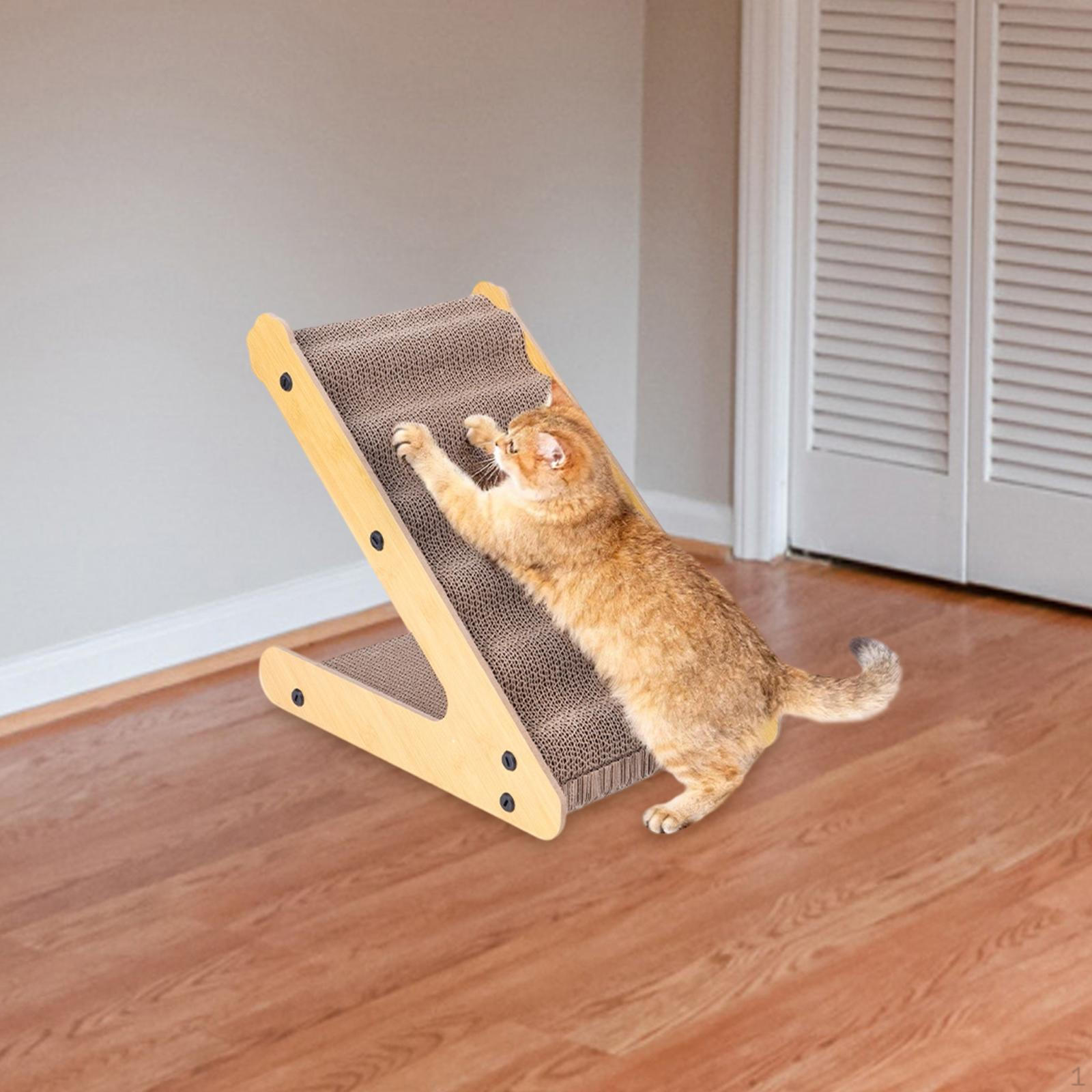 

Cat Scratcher Cardboard Toy Space Saving for Indoor Kitten Scratching Pad Activity Easy Assembly