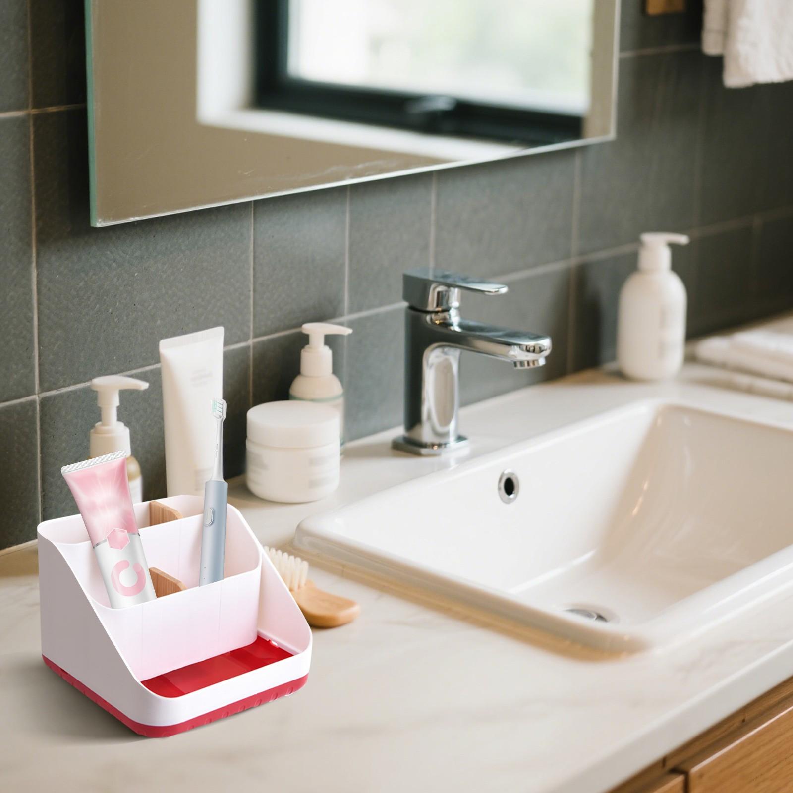 

Коробка для шести зубных щеток, настольная классификация и организация, многофункциональная коробка для хранения, большая вместимость, держатель для зубных щеток для ванной комнаты, мыльница One Size красный