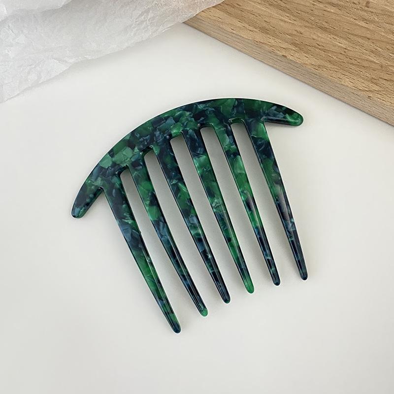 Acetate Sheet 6 Teeth Plate Hair Comb Insert Comb Hairpin Headwear Jewelry Ponytail Fork Comb Hair Clips Girls Gifts