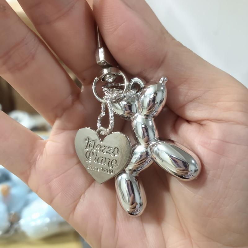 Couple Matching Keychains for Car Keys - Stainless Steel Plated Dog Paw Hanging Ornaments, Creative Puppy Love Keychain for Purse/Backpack