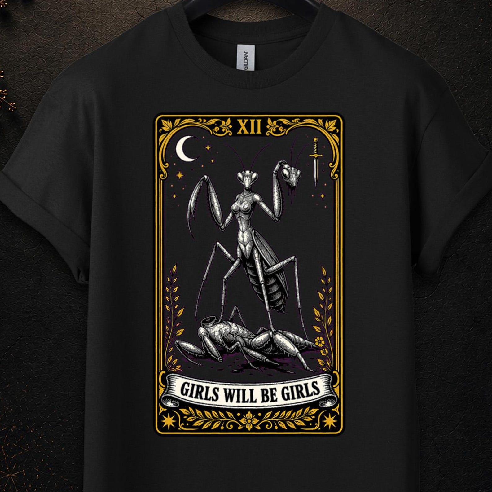 Girls Will Be Girls Tshirt, Feminist Gifts, Girls Will Be Girls Praying Mantis, Girl Dinner Praying Mantis, Girls Will Be Girls, Girl Dinner 3XL