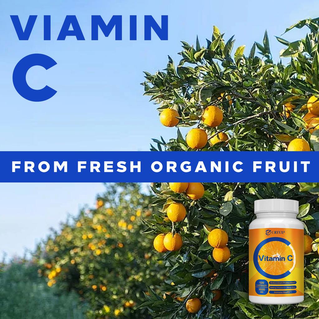 Vitamin C + Zinc Complex Capsules, 1020 Mg Per Serving, High Concentration Ratio, for Adults To Enhance Immunity.