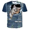 Cat Girls T Shirt Clothes Boys Girls Animal Children 3D T-Shirt Kids Summer Cat Lively Cute Funny Baby T Shirts Tops 2023 3-14Y