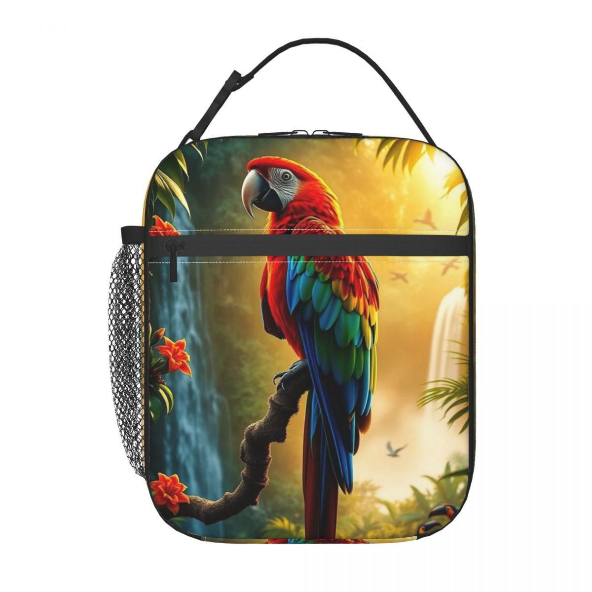 

Tropical A Forest Parrot Design Insulated Lunch Bag for Women Children Portable Food Boxes Thermal Lunch Box Tote One Size