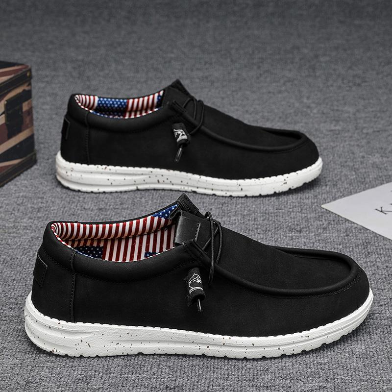 

Модная брендовая мужская обувь для ходьбы, сверхлегкие мужские мокасины с мягкой подошвой, уличная обувь, горячая распродажа 2024 года, повседневная кожаная мужская обувь 46 чёрный