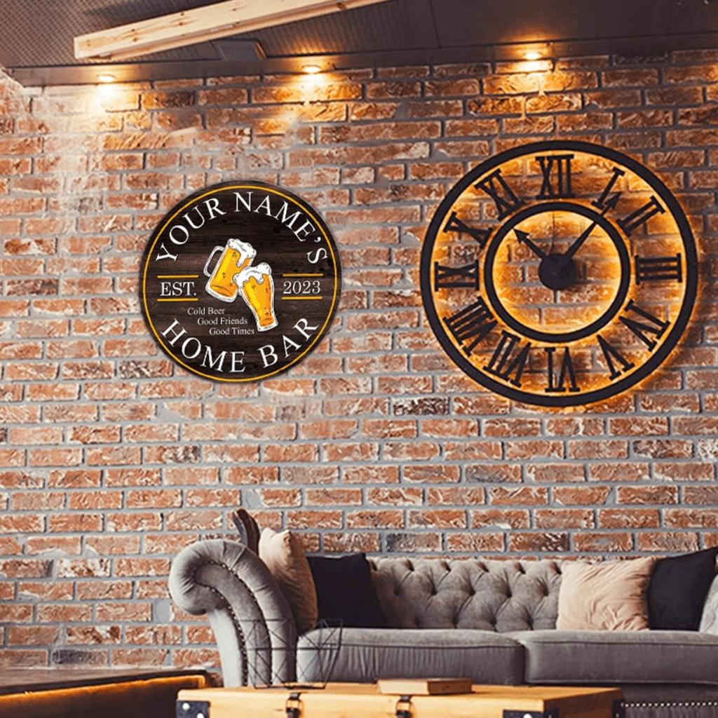 1pc 8x8 Inch Personalized Beer Glass Metal Sign Waterproof Dustproof Home Bar Decor