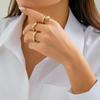 Ingemark 3 Pezzi Anelli Serpente Vintage Color Oro per Donne 2024 Trendy Goth Geometrici Regolabili Aperti Anelli da Dito Wed Zircone Regalo