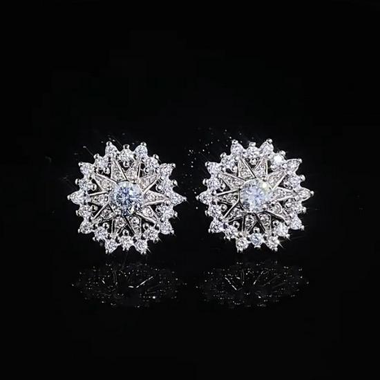 

Xizhuo 2025 S925 Silver Snowflake Astrolabe Stud Earrings - Christmas Style Fashion Accessory S925 Silver