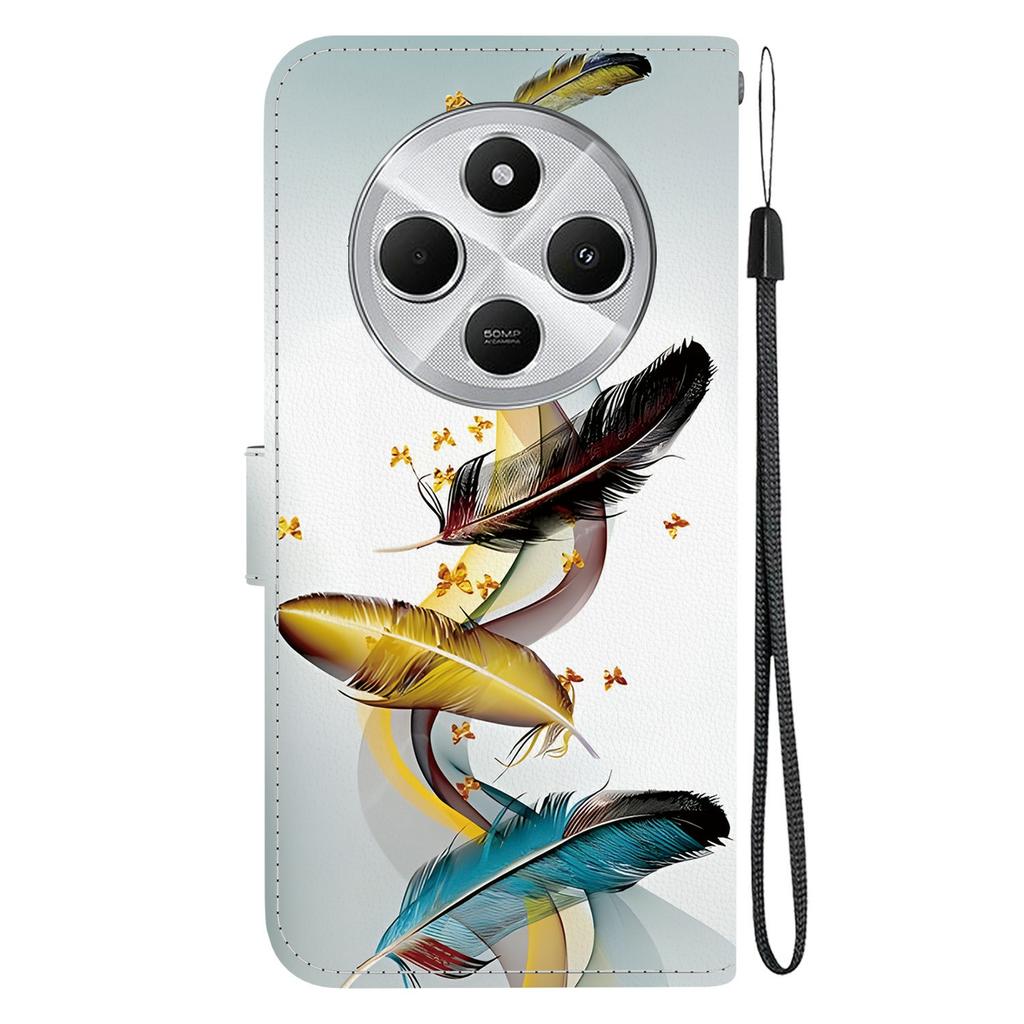 Phone Case For Xiaomi Redmi 14C 4G/Redmi 14R 5G/Poco C75 4G Pattern Printing Leather Flip Wallet Cover with Lanyard