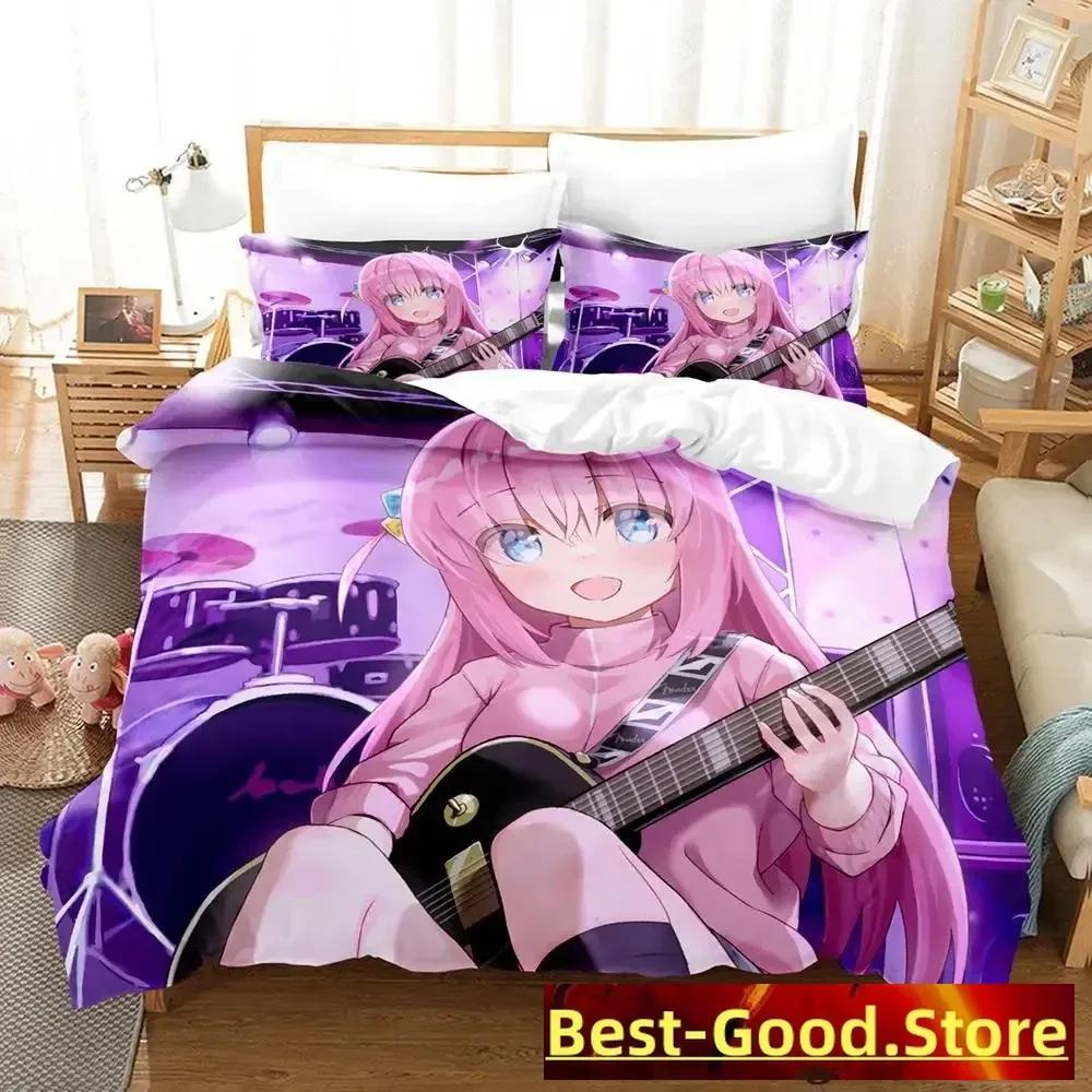 Gotou Hitori Bedding Set Single Twin Full Queen King Size Bed Set Adult Kid Bedroom Duvetcover Sets Anime Parure De Lit Bed