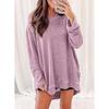 BITCED Women's Fashion Casual Solid Color Print Long Sleeve O-Neck  Blouses & Shirts