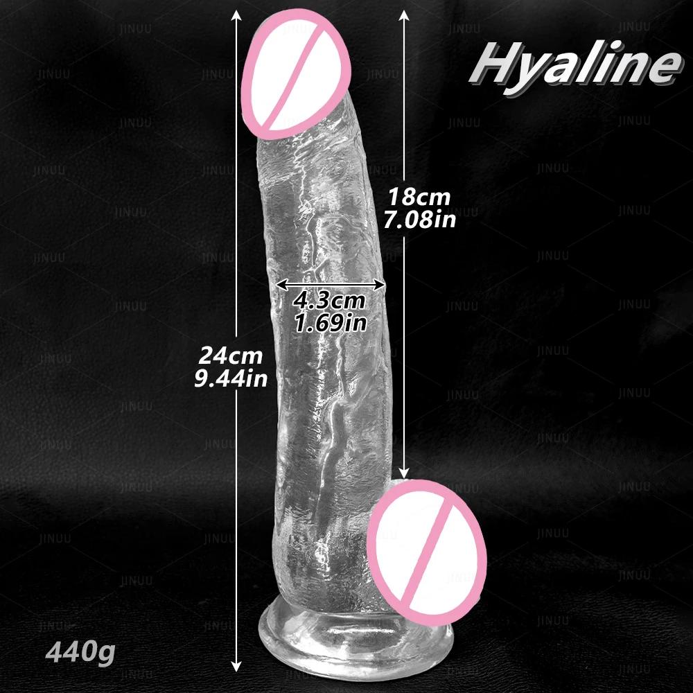 2026 Realistic Transparent Big Dildo Soft Anal G Spot Masturbation Penis Dick with Strong Suction Cup Sex Toy for Women Men Waterproof & Easy To Clean