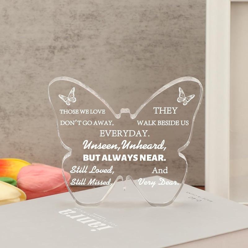 Butterfly Memorial Plaque - Sympathy Gifts for Loss of Loved One, Bereavement & Condolence Keepsake, Nurseries, Home Desk Living Room Acrylic Decorat