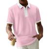 Men's Golf Short Sleeve Shirts Quarter-Zip Casual Lightweight Color Block Shirt