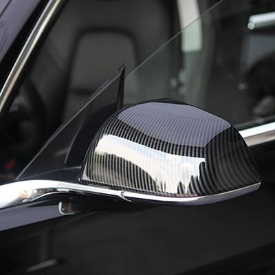 Car Rear View Mirror Covers Side Wing Caps Housing Carbon Fiber Decorative Replacement Automotive Accessories For Tesla Model 3