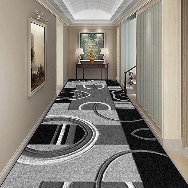 Nordický geometrický vzor Dlouhý koberec do chodby Protiskluzový koberec na schodiště Hotelová hala Chodbový běhoun Omyvatelný Pokojový dekor Podložky na podlahu