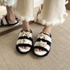 Fashion color matching cute cartoon fluffy slippers women's 2025 autumn and winter new outer wear home indoor cotton slippers shoes