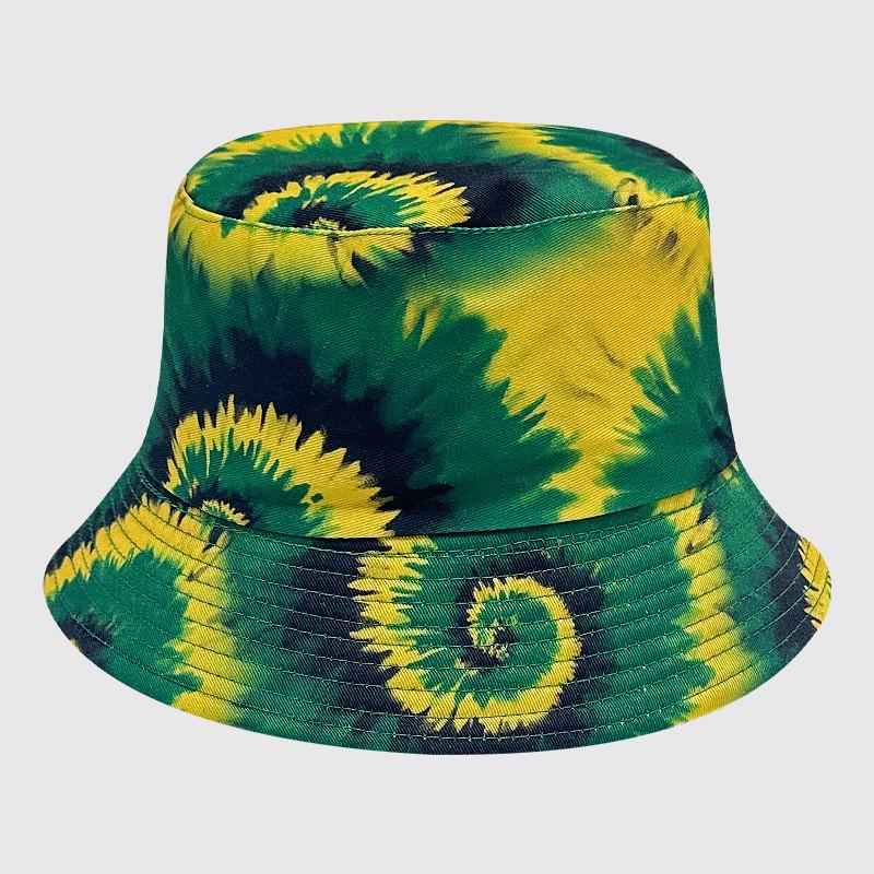 Neutral Summer Tie Dye Printed Fisherman Hat Outdoor Breathable Hat Sunshade