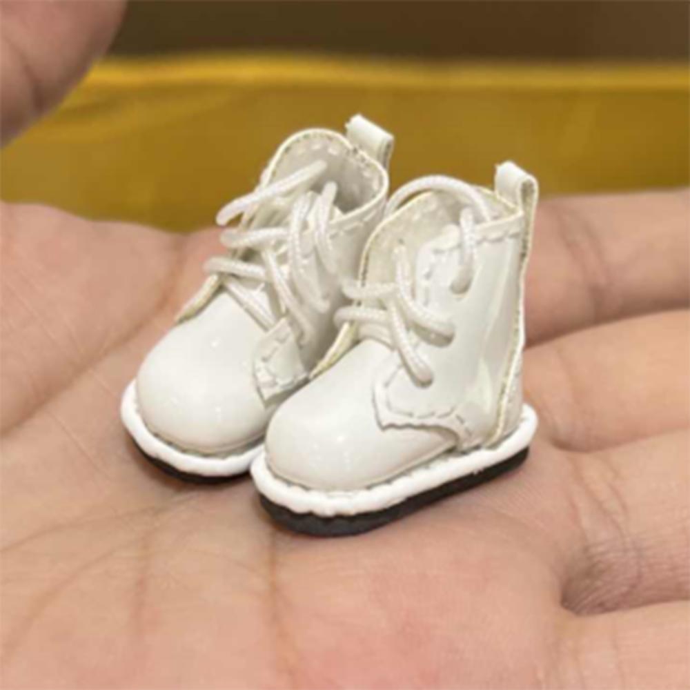 1 Pair Plating Silver 1/12 Bjd Doll Leather Shoes PU Leather 1/12 Bjd Doll Boots  Kids Gifts
