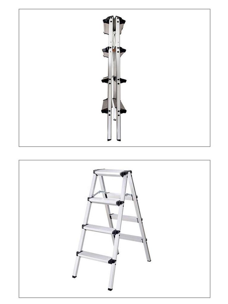 Stainless Steel Lightweight Folding A-Frame Step Ladder for Indoor Use
