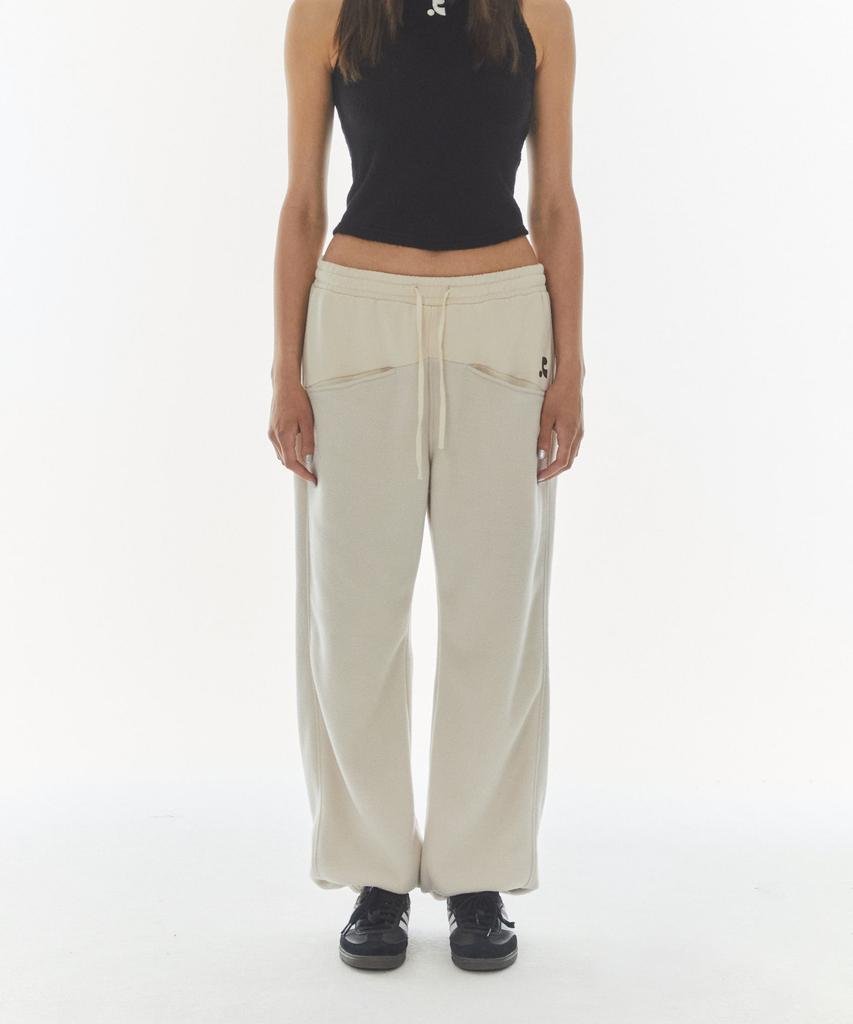 REST&RECREATION Coloration Fleece Jogger Pants - Ivory