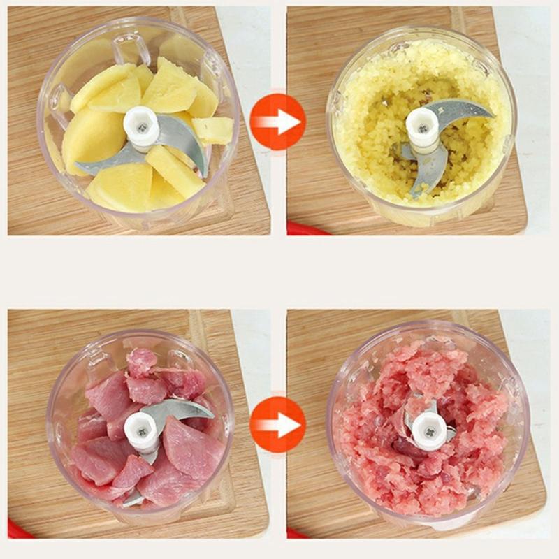 Mini Tritatutto Elettrico per Aglio Ricaricabile USB Tritaverdure Plastica Senza Fili Robot da Cucina per Aglio Cipolle