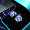 925 Silver Classic Fashion Square White Zircon Earring For Ladies Party Birthday Engagement Jewelry Gift