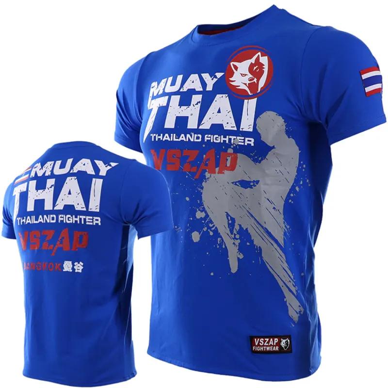 Tricou Muay Thai pentru bărbați, alergare, fitness, sport, mânecă scurtă, în aer liber, box, luptă, trening, tricou, respirabil, cu uscare rapidă