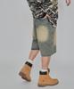 WEGO Super Baggy Denim Lightly Textured Denim Men's Shorts, Medium,