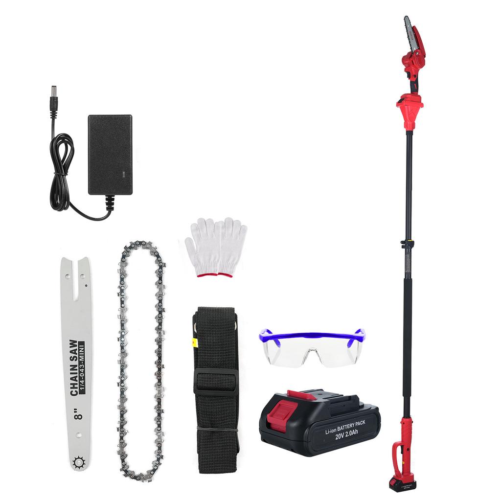 ZS2200 20V Cordless Pole Saw & Mini Chainsaw, 2in1 Electric Pole Saw with 2 Batteries and 2