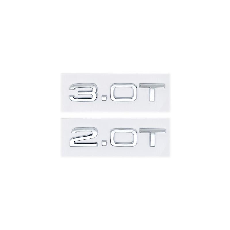 2026 3D ABS 2.0T/3.0T Displacement Badge Emblem - Letters Logo Sticker for 4YTFG A1/A3/A4/A5/A6/A7/A8/Q2/Q3/Q5/Q7 Trunk