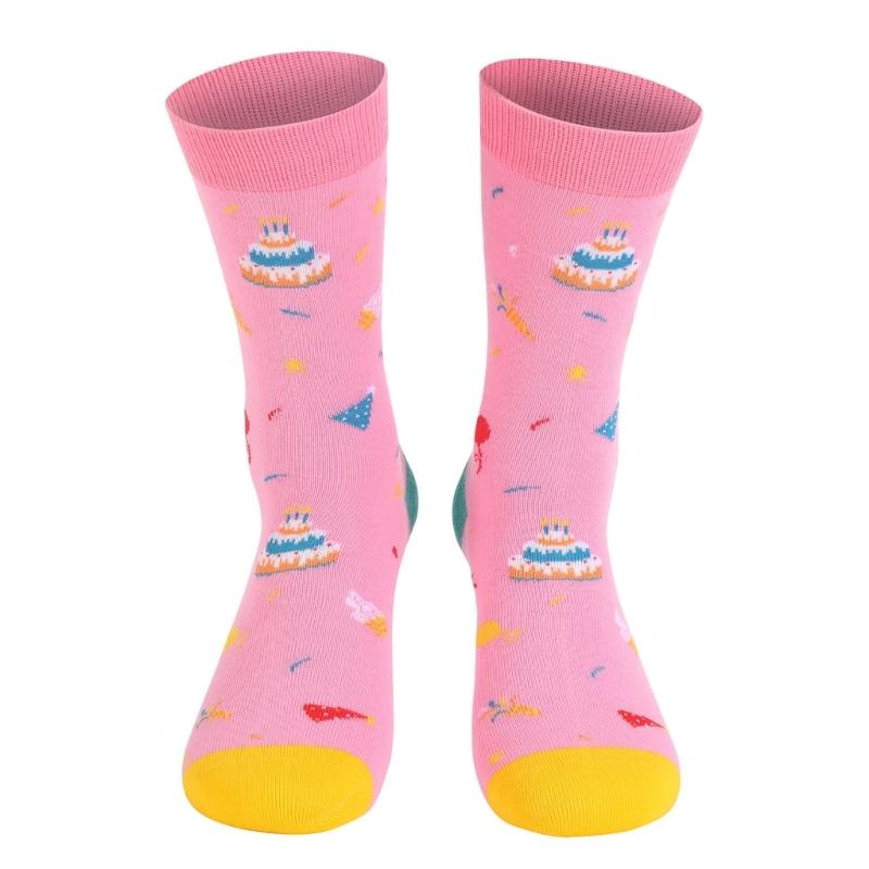 1 Pair Funny Socks Novelty Pattern Cotton Socks Colourful Casual Socks Gifts Men Women High Ankle Socks Bicycles Socks
