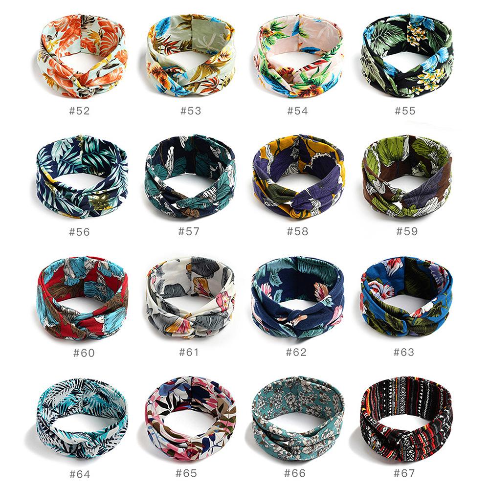 Bohemian Cross Knotted Headband Gypsy Yoga Sports Headband Wide Female Stretch Headband