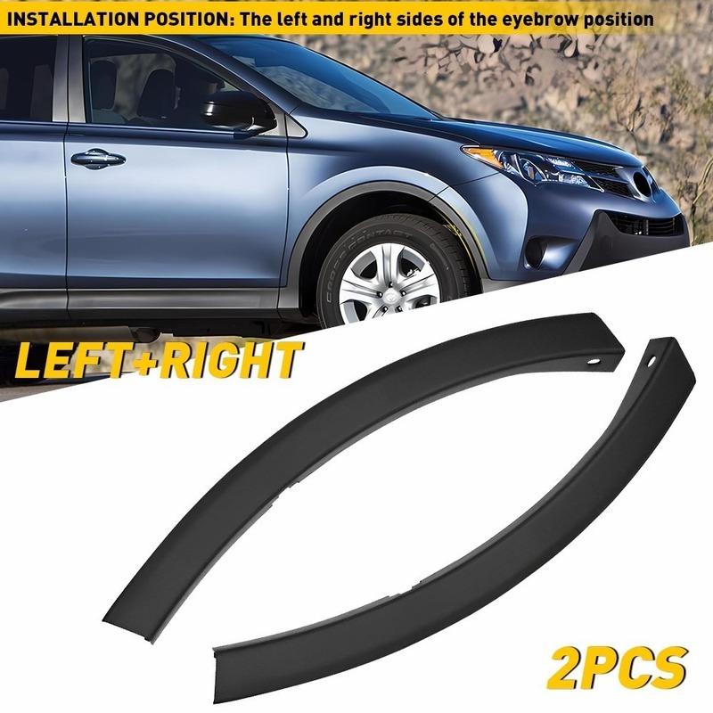 Car Front Bumper Wheel Fender Molding Trim Black Cover 52112-0R040 52113-0R040 For Toyota RAV4 (XA40) 2013 2014 2015 Accessories