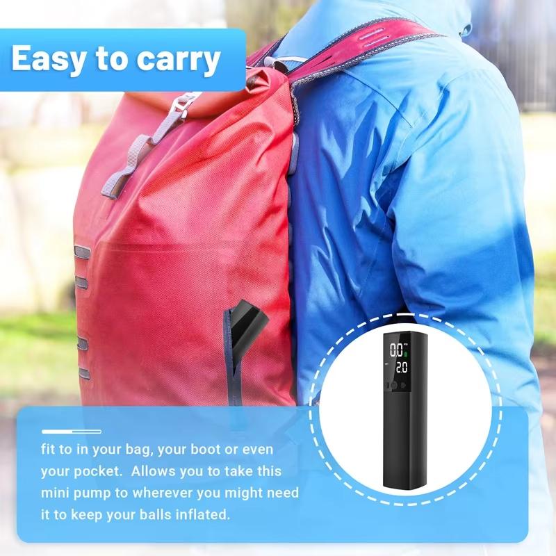 Electric Pump For Balls Fast Inflation Portable Low Noise Powerful Air Ball Pump USB Intelligent LCD Display Screen
