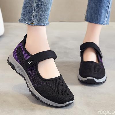 Spring Summer Elderly Walking Flats Women's Soft Soled Comfort Shoe Casual Non Slip Ladies Shoes Light Breathable Senior Shoes