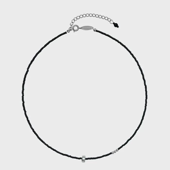 Float-Silver Black Necklace